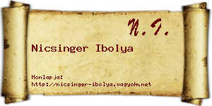 Nicsinger Ibolya névjegykártya