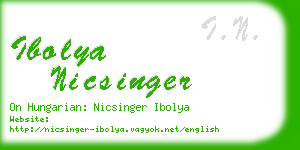ibolya nicsinger business card